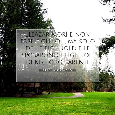 Picture 07 - 1 Cronache 23:22 RIV - Eleazar morì e non ebbe figliuoli, ma solo delle - Bible Verse Picture