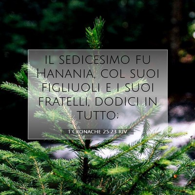 Picture 07 - 1 Cronache 25:23 RIV - il sedicesimo fu Hanania, col suoi figliuoli e i - Bible Verse Picture