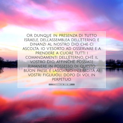 Picture 07 - 1 Cronache 28:8 RIV - Or dunque in presenza di tutto Israele, - Bible Verse Picture