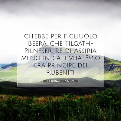 Picture 07 - 1 Cronache 5:6 RIV - ch’ebbe per figliuolo Beera, che - Bible Verse Picture