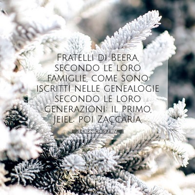 Picture 07 - 1 Cronache 5:7 RIV - Fratelli di Beera, secondo le loro famiglie, come - Bible Verse Picture