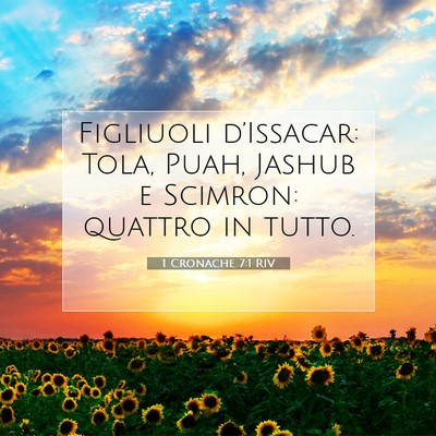 Picture 07 - 1 Cronache 7:1 RIV - Figliuoli d’Issacar: Tola, Puah, Jashub e - Bible Verse Picture