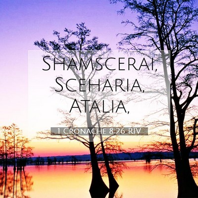 Picture 07 - 1 Cronache 8:26 RIV - Shamscerai, Sceharia, - Bible Verse Picture