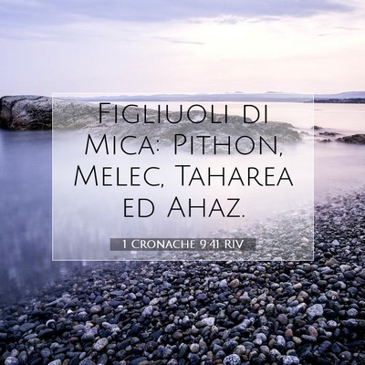 Picture 07 - 1 Cronache 9:41 RIV - Figliuoli di Mica: Pithon, Melec, Taharea ed - Bible Verse Picture