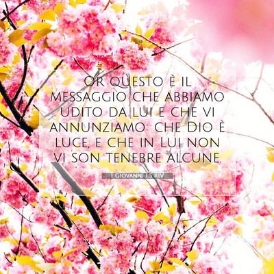 Picture 07 - 1 Giovanni 1:5 RIV - Or questo è il messaggio che abbiamo udito da - Bible Verse Picture