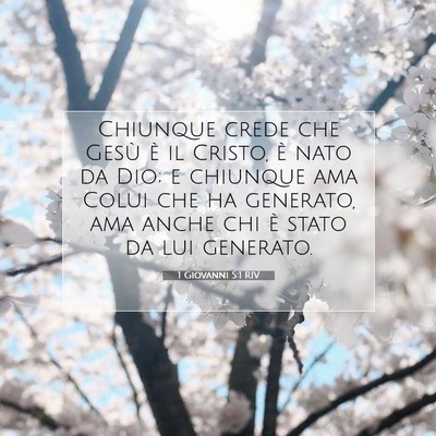 Picture 07 - 1 Giovanni 5:1 RIV - Chiunque crede che Gesù è il Cristo, è nato da - Bible Verse Picture