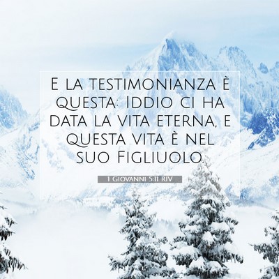 Picture 07 - 1 Giovanni 5:11 RIV - E la testimonianza è questa: Iddio ci ha data la - Bible Verse Picture