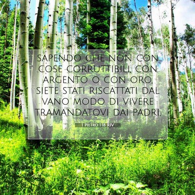 Picture 07 - 1 Pietro 1:18 RIV - sapendo che non con cose corruttibili, con - Bible Verse Picture