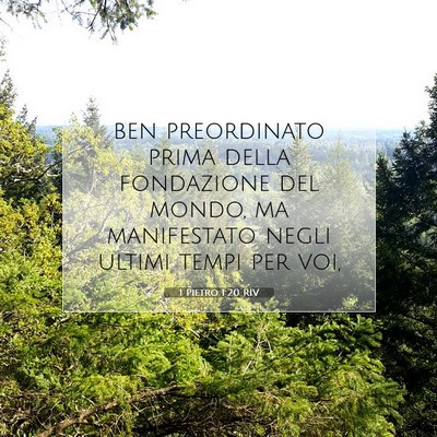 Picture 07 - 1 Pietro 1:20 RIV - ben preordinato prima della fondazione del mondo, - Bible Verse Picture