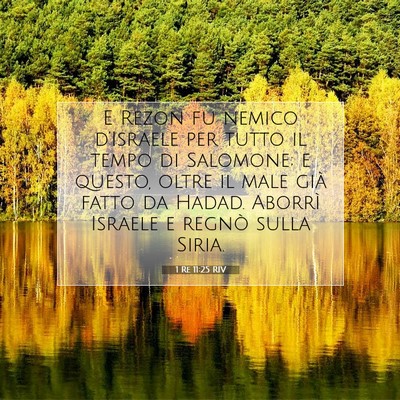Picture 07 - 1 Re 11:25 RIV - E Rezon fu nemico d’Israele per tutto il tempo - Bible Verse Picture