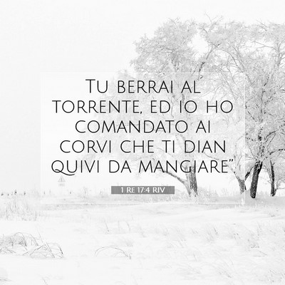 Picture 07 - 1 Re 17:4 RIV - Tu berrai al torrente, ed io ho comandato ai - Bible Verse Picture