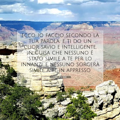 Picture 07 - 1 Re 3:12 RIV - ecco, io faccio secondo la tua parola; e ti do un - Bible Verse Picture