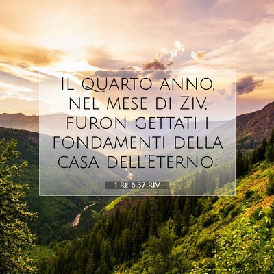 Picture 07 - 1 Re 6:37 RIV - Il quarto anno, nel mese di Ziv, furon gettati i - Bible Verse Picture