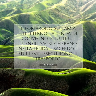 Picture 07 - 1 Re 8:4 RIV - e portarono su l’arca dell’Eterno, la tenda - Bible Verse Picture