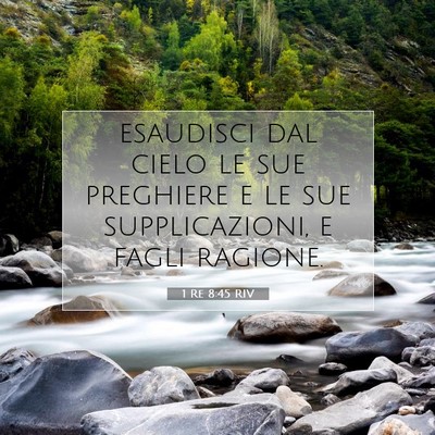 Picture 07 - 1 Re 8:45 RIV - esaudisci dal cielo le sue preghiere e le sue - Bible Verse Picture