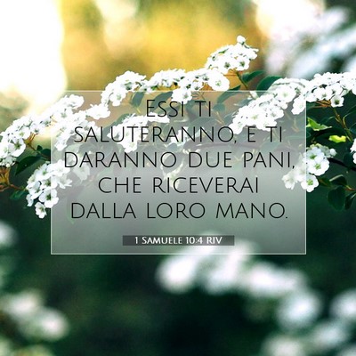 Picture 07 - 1 Samuele 10:4 RIV - Essi ti saluteranno, e ti daranno due pani, che - Bible Verse Picture