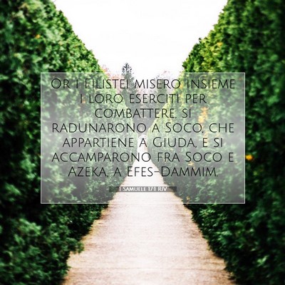 Picture 07 - 1 Samuele 17:1 RIV - Or i Filistei misero insieme i loro eserciti per - Bible Verse Picture