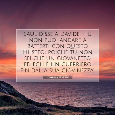 Picture 07 - 1 Samuele 17:33 RIV - Saul disse a Davide: “Tu non puoi andare a - Bible Verse Picture