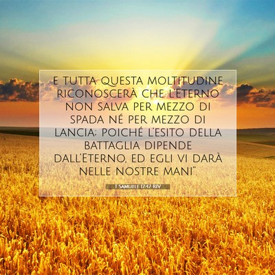Picture 07 - 1 Samuele 17:47 RIV - e tutta questa moltitudine riconoscerà che - Bible Verse Picture