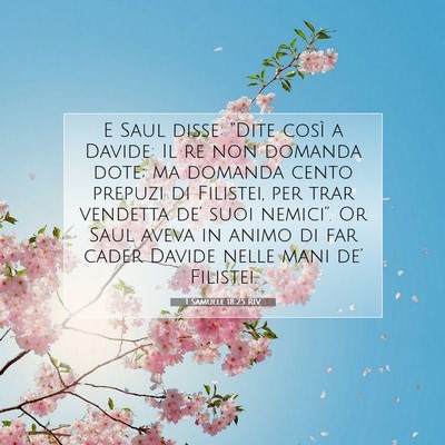 Picture 07 - 1 Samuele 18:25 RIV - E Saul disse: “Dite così a Davide: Il re non - Bible Verse Picture
