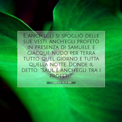 Picture 07 - 1 Samuele 19:24 RIV - E anch’egli si spogliò delle sue vesti, - Bible Verse Picture