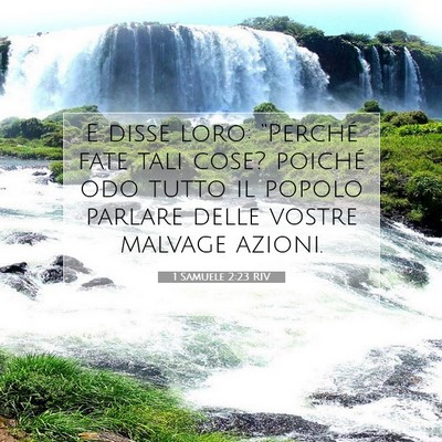 Picture 07 - 1 Samuele 2:23 RIV - E disse loro: “Perché fate tali cose? poiché - Bible Verse Picture