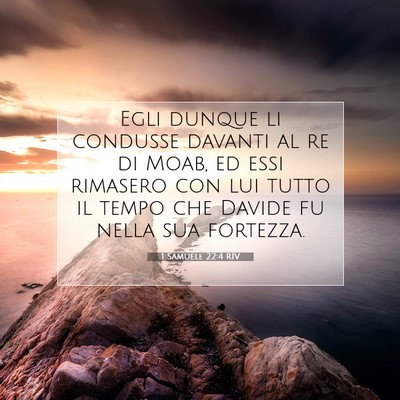 Picture 07 - 1 Samuele 22:4 RIV - Egli dunque li condusse davanti al re di Moab, ed - Bible Verse Picture