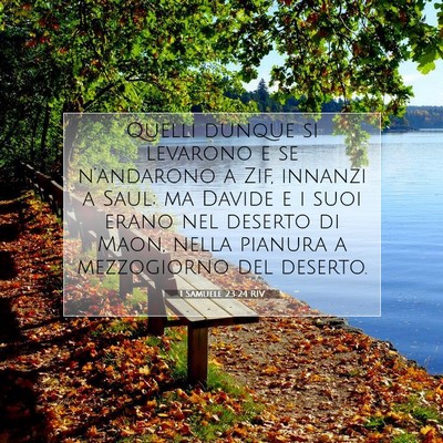 Picture 07 - 1 Samuele 23:24 RIV - Quelli dunque si levarono e se n’andarono a - Bible Verse Picture