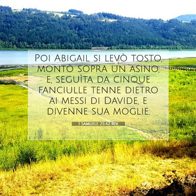 Picture 07 - 1 Samuele 25:42 RIV - Poi Abigail si levò tosto, montò sopra un - Bible Verse Picture