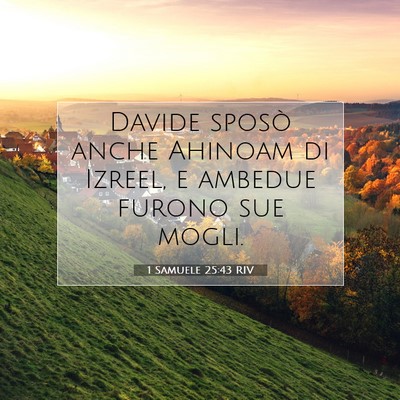 Picture 07 - 1 Samuele 25:43 RIV - Davide sposò anche Ahinoam di Izreel, e ambedue - Bible Verse Picture