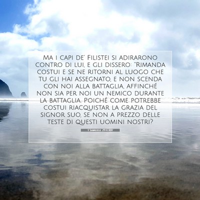 Picture 07 - 1 Samuele 29:4 RIV - Ma i capi de’ Filistei si adirarono contro di - Bible Verse Picture