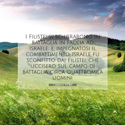 Picture 07 - 1 Samuele 4:2 RIV - I Filistei si schierarono in battaglia in faccia - Bible Verse Picture