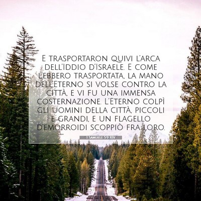Picture 07 - 1 Samuele 5:9 RIV - E trasportaron quivi l’arca dell’Iddio - Bible Verse Picture