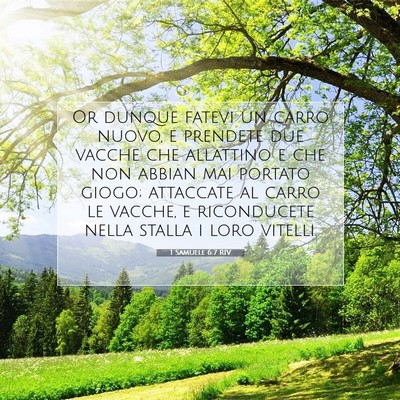 Picture 07 - 1 Samuele 6:7 RIV - Or dunque fatevi un carro nuovo, e prendete due - Bible Verse Picture