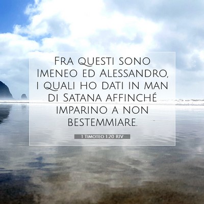 Picture 07 - 1 Timoteo 1:20 RIV - Fra questi sono Imeneo ed Alessandro, i quali ho - Bible Verse Picture