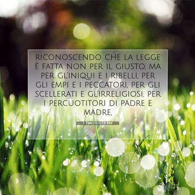 Picture 07 - 1 Timoteo 1:9 RIV - riconoscendo che la legge è fatta non per il - Bible Verse Picture