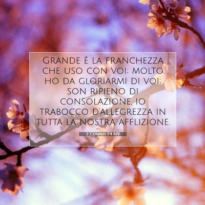 Picture 07 - 2 Corinzi 7:4 RIV - Grande è la franchezza che uso con voi; molto ho - Bible Verse Picture