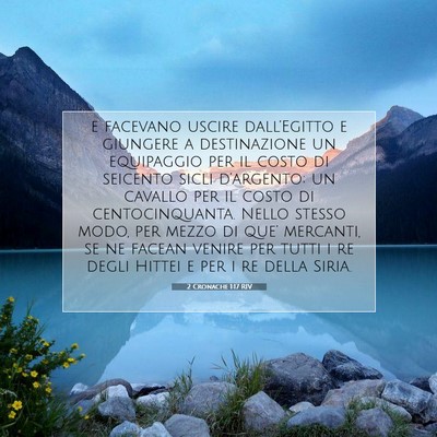 Picture 07 - 2 Cronache 1:17 RIV - e facevano uscire dall’Egitto e giungere a - Bible Verse Picture