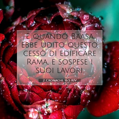 Picture 07 - 2 Cronache 16:5 RIV - E quando Baasa ebbe udito questo, cessò di - Bible Verse Picture