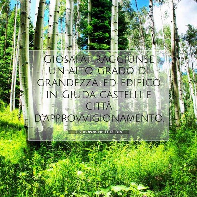 Picture 07 - 2 Cronache 17:12 RIV - Giosafat raggiunse un alto grado di grandezza, ed - Bible Verse Picture