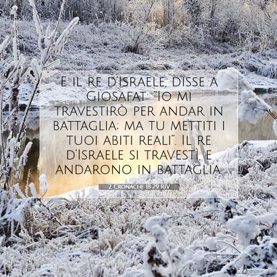 Picture 07 - 2 Cronache 18:29 RIV - E il re d’Israele, disse a Giosafat: “Io mi - Bible Verse Picture