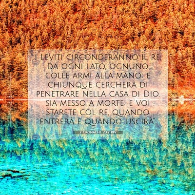 Picture 07 - 2 Cronache 23:7 RIV - I Leviti circonderanno il re, da ogni lato, - Bible Verse Picture