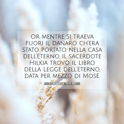 Picture 07 - 2 Cronache 34:14 RIV - Or mentre si traeva fuori il danaro ch’era - Bible Verse Picture