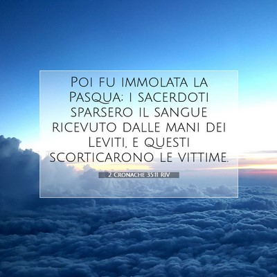Picture 07 - 2 Cronache 35:11 RIV - Poi fu immolata la Pasqua; i sacerdoti sparsero - Bible Verse Picture
