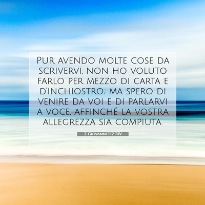 Picture 07 - 2 Giovanni 1:12 RIV - Pur avendo molte cose da scrivervi, non ho voluto - Bible Verse Picture