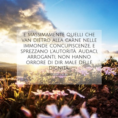 Picture 07 - 2 Pietro 2:10 RIV - e massimamente quelli che van dietro alla carne - Bible Verse Picture