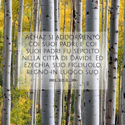 Picture 07 - 2 Re 16:20 RIV - Achaz si addormentò coi suoi padri, e coi suoi - Bible Verse Picture
