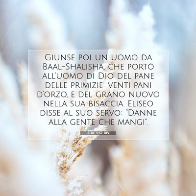Picture 07 - 2 Re 4:42 RIV - Giunse poi un uomo da Baal-Shalisha, che portò - Bible Verse Picture