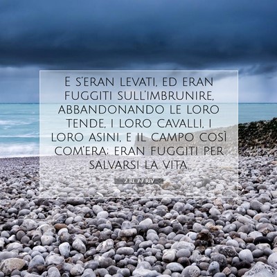Picture 07 - 2 Re 7:7 RIV - E s’eran levati, ed eran fuggiti - Bible Verse Picture