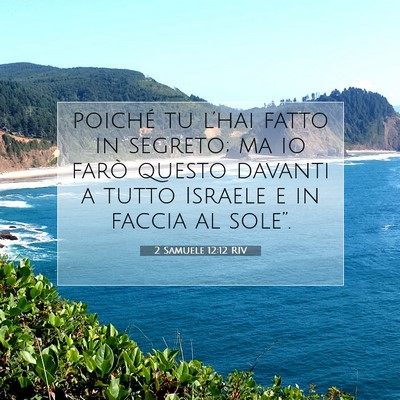 Picture 07 - 2 Samuele 12:12 RIV - poiché tu l’hai fatto in segreto; ma io farò - Bible Verse Picture